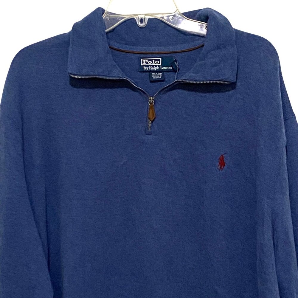 Vtg 80s 90s Polo Ralph Lauren Mens 1/4 Zip Sweater XXL Preppy Nautical Old Money